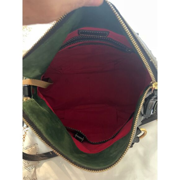 Dooney & Bourke Florentine Black Pebble Leather Satchel Handbag Crossbody Bag - Picture 9 of 14